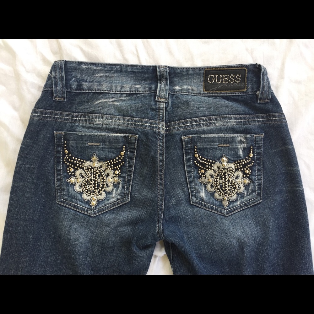 Guess Jeans Daredevil Skinny Embellished  Size 27